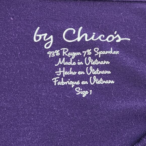 By Chico's Purple Round Neck Long Sleeves Top 1 Medium Lightweight Stretchy Soft - Picture 4 of 4